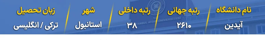 رنکینگ کشوری و جهانی دانشگاه آیدین ترکیه