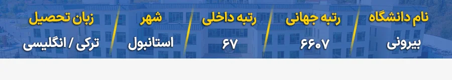 جدول رنکینگ دانشگاه بیرونی ترکیه